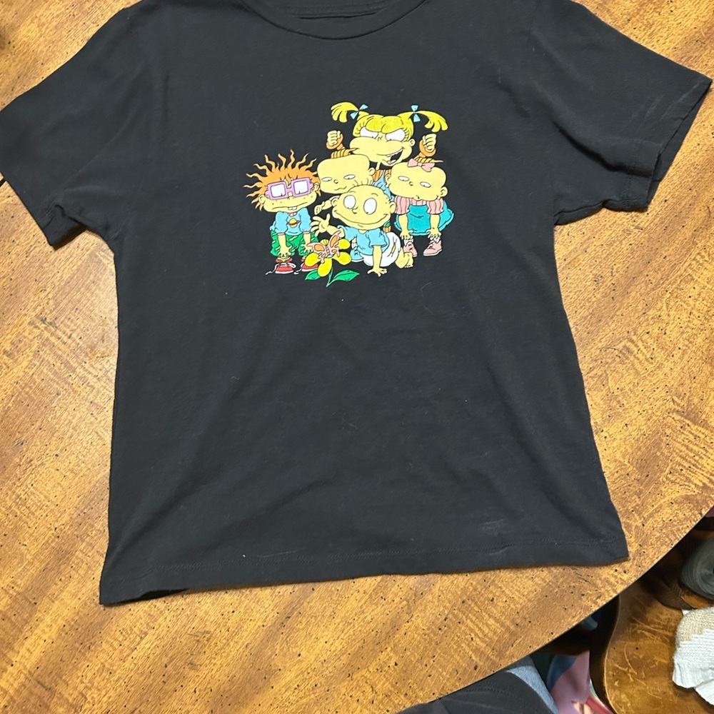 Nickelodeon Black Crop Top with Rugrats Graphic